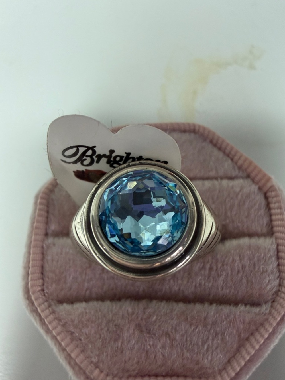 Brighton Silver Ring with Light Blue Faceted Crystal Sx 8